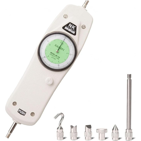 10N-Kraftmessgerät, Push-Pull-Kraftmessgerät, analoges Dynamometer, ± 1% Genauigkeit, Kraftmessgerät-Tester, Zwei-Modi-Anzeige, Zeiger, Push-Pull-Dynamometer