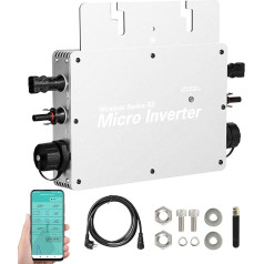 Jadeshay Micro Inverter 800W 22-60V līdzstrāvas ieejas saules fotoelementu invertors balkona elektrostacijai, MPPT Grid Tie invertors Mains Coupling invertors ar WiFi APP monitoru