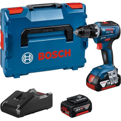 Bosch Professional GSR 18V-55 akumulatora skrūvgriezis (2 x 4,0 Ah akumulators, 18 V sistēma, maksimālais griezes moments: 55 Nm, L-BOXX)