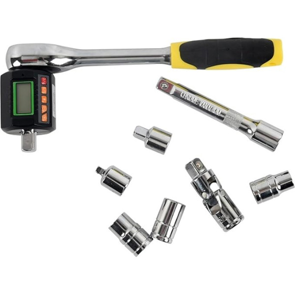 Digitaler Drehmomentadapter 1/2 digitales Drehmomentschlüssel-Adapter-Set, Drehmoment-Ratschen-Steckschlüssel-Schraubenschlüssel-Reparaturwerkzeug mit Sockel 3-30 nm Ideal für Autos, Motorräder und Fa