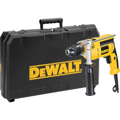 DEWALT Schlagbohrmaschine (650 Watt, ein-Gang, 13 mm Schnellspannbohrfutter, robust, sehr kompakt, inkl. Zusatzhandgriff, Bohrtiefenanschlag und Transportkoffer) DWD024KS