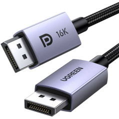 DisplayPort 2.1 16K 3D Vision pīts kabelis 2 m pelēks