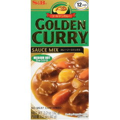 S & B Garšvielu pasta Golden Curry Medium Pack of 12 (12 x 100 g)