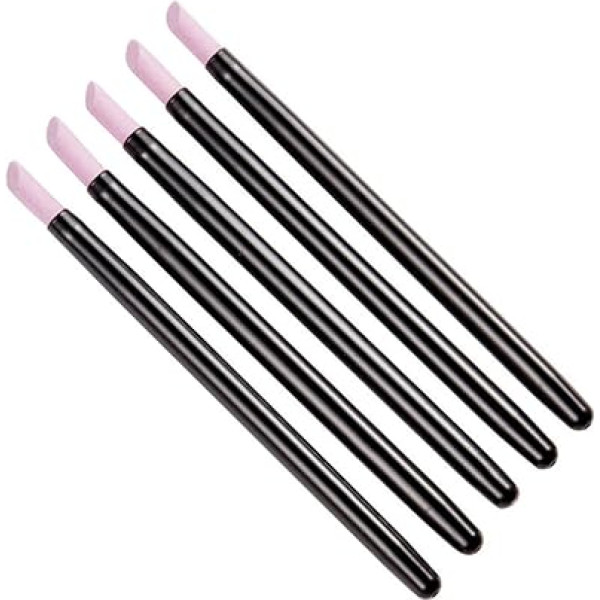 Minkissy 10 gab Nail Art Tools Cuticle Pusher Nail Art Polish Pildspalvas Nail Polished Pen Slīpēšanas galva Slīpēšanas Stick Repair Pen Black Gravēšana Pen