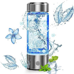 Irileki Hydrogen Water Bottle, Portable Hydrogen Water Loniser Machine, Hydrogen Water Generator, Drinking Bottle Anti-Ageing, Antioxidant Glass Bottle