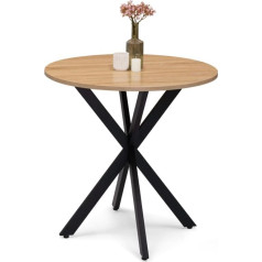 Idmarket - Alix Round Dining Table 2-4 Seater Spider Base Wood and Black 80cm