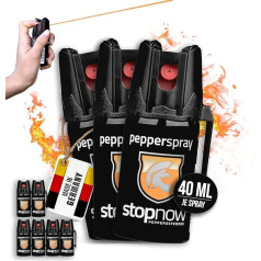 ‎Stopnow Pepperdefender stopnow - Набор из 9 перцовых спреев и KO-спреев для самообороны и отпугивания собак - перцовый спрей - маленький защитный спрей - сп