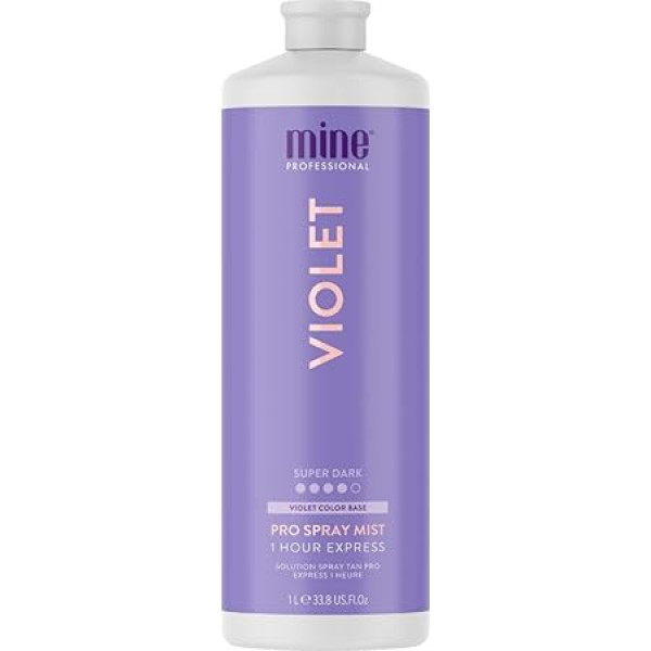 Minetan Body.skin Violet Professional Izsmidzināms iedegums, bagātīgs, silts, īpaši tumši brūns tonis, 1 stundas ekspress iedegums, brūns, 1000 ml