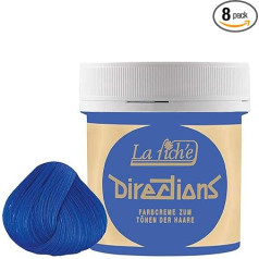 La Riche 8 x Directions daļēji noturīgas matu krāsas 88 ml tūbiņas - Atlantic Blue