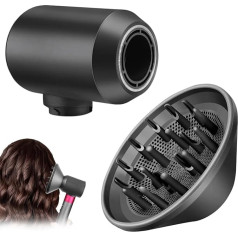 Moupaa Uzlabota difuzora sprausla ar maināmo adapteri Dyson priekš Airwrap Styler HS01 HS03 HS03 HS05 matu fēna stiprinājuma detaļām, Styler to Hair Dryer Conversion