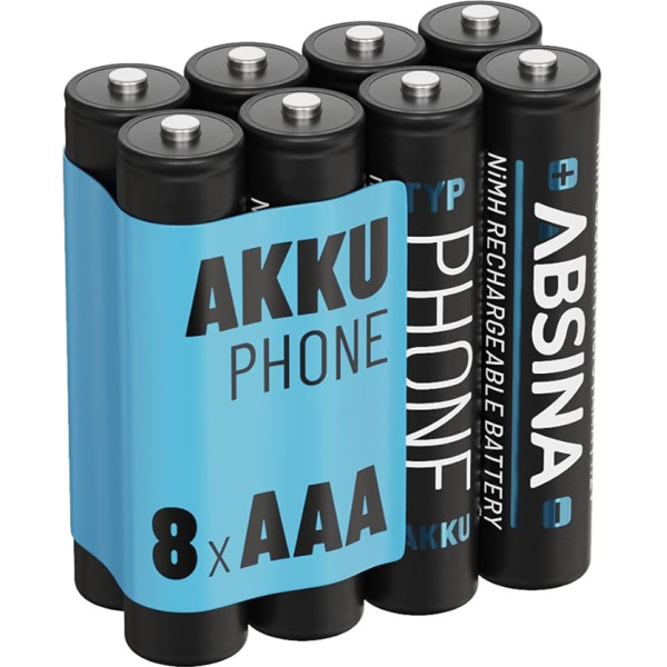 ABSINA 8 x NiMH akumulatori telefonam Gigaset Handset uzlādējami 800 mAh - Akumulators Gigaset A415 750 mAh - 750 mAh akumulators AAA telefonam Gigaset A400 A415, C300 C430, C475 C530, CL660HX