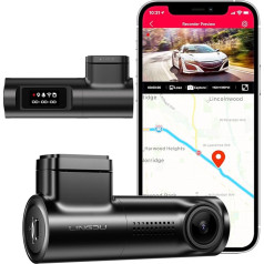 LINGDU 4K Dashcam priekšējā kamera ar GPS WiFi, auto kamera ar nakts redzamības WDR, auto kamera ar balss vadību angļu valodā, ierakstīšana cilpā, 170° platleņķis, stāvvietas uzraudzība, G-sensors (D500)