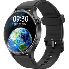 Smartwatch Vīrieši Sievietes ar tālruņa funkciju Fitnesa pulkstenis 110+ sporta režīmi un IP68 1,32 collu soļu skaitītājs Android iOS pulkstenim ar sirdsdarbības monitoru SpO2 stresa miega monitoru - melns