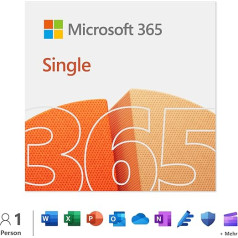 Microsoft 365 Single | 12 mēneši, 1 lietotājs | Word, Excel, PowerPoint | 1TB OneDrive Cloudspeicher | PC/Macs un mobilie datori | Rīkojuma kods uz e-pastu