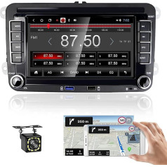 CAMECHO Android 13 Auto radio ar satelītnavigācijas sistēmu VW Golf 5 Golf 6 Skoda Polo Passat Tiguan Touran, 7 collu HD ekrāns ar GPS WiFi WiFi Bluetooth FM Dual USB Mirror Link Aux-In + atpakaļgaitas kamera