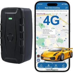 TKMARS 4G GPS izsekotājs, auto GPS sekotājs, 240 dienu gaidīšanas laiks, 60 pieejamās vēstures, spēcīga magnētiskā ūdensizturība, 20000 mAh