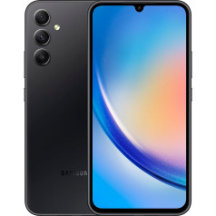 Samsung Galaxy A34 5G, Android viedtālrunis, 6,6 collu dinamiskais AMOLED displejs, 5000 mAh akumulators, 256 GB/8 GB RAM Mobilais tālrunis, lielisks grafīta krāsā