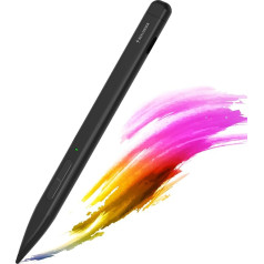 RENAISSER Slim Pen 2 pildspalva Microsoft Surface atbilst Surface tastatūrai, ražots Taivānā, Surface Paper divējāda lietojuma pildspalvas uzgalis, ar 4096 spiediena punktiem, MPP 2.0, Bluetooth savienojumi