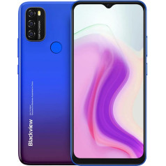 Blackview Android 11 viedtālrunis bez līguma A70P, astoņkodolu 4GB + 32GB, 6,5 collu HD+, 8,3 mm plāns un viegls, 5380 mAh akumulators, 13MP + 5MP, divu SIM karšu 4G mobilais tālrunis, sejas atbloķēšana un pirkstu nospiedumi