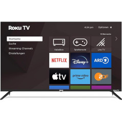 RCA Smart TV 50 collu (126 cm) UHD 4K LED televizors Roku TV ar WLAN HDR10 HLG trīskāršu uztvērēju HDMI USB (tikai Vācijai) 2024, RK50UN1