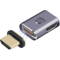 SinLoon Magnētiskais HDMI adapteris 10 Pin HDMI 2.1 Male to Female Extender savienotājs 8K UHD Video saderīgs ar datora spēļu konsoli Smart Box monitoru TV projektoru (HDMI kreisais)