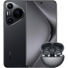 HUAWEI Pura 70 Pro viedtālrunis, 12 GB + 512 GB, īpaši ātrdarbīgs momentuzņēmums, īpaši izcili izgaismota makro telefona kamera, īpaši izturīgs Kunlun stikls, 100 W SuperCharge, 5050 mAh akumulators, melns + Freeclip Black