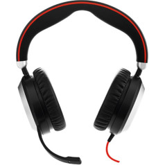 Jabra Evolve 80 MS Stereo austiņas - Microsoft Teams zertifizierte Kopfhörer mit aktivem Noise-Cancelling - USB-A Kabel und 3,5 mm Klinke - schwarz