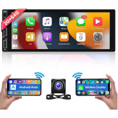 Hodozzy 2G 64G Android 13 Bezvadu Carplay Android auto, auto radio 1 DIN 6,86 collu skārienjūtīgais ekrāns Auto radio GPS navigācija Wi-Fi, radio 1 DIN Bluetooth FM/RDS USB AUX ieeja / EQ SWC + atpakaļgaita