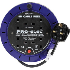 Pro Elec PEL00279 4 ligzdu 13A kasešu spole 5m