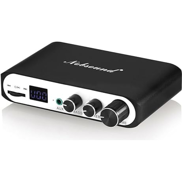 Nobsound M3 HiFi mini pastiprinātājs, Bluetooth 5.0 digitālais pastiprinātājs stereo audio, USB atskaņotājs, 50 W × 2 jaudas pastiprinātājs mājas un automašīnas skaļruņiem