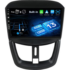 JOYX - [6G+128G] - Android 12 IPS auto radio piemērots Peugeot 207 (2006-2015) - Bezvadu CarPlay/Android Car/DSP/GPS - Kamera un mikrofons - 9 collu 2 DIN - DAB stūres vadība WiFi Fast Boot 360 kamera 4G