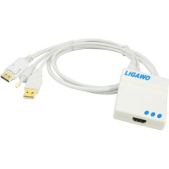 Ligawo ® Displayport zu HDMI Adaper Konverter + Audio