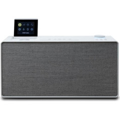 Pure Evoke Home visaptveroša mūzikas sistēma mājai (DAB+/FM radio, interneta radio, podkāsti, Spotify Connect, Bluetooth, CD, salokāms krāsu displejs), kokvilna, balta