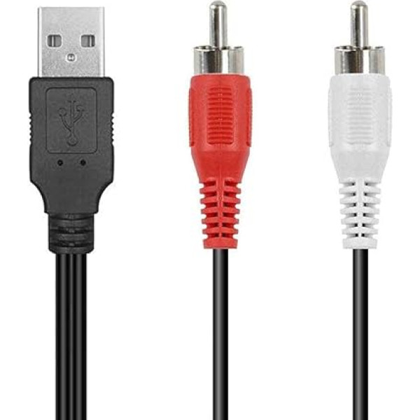 CHIOINS RCA uz USB kabelis, USB uz RCA kabelis, USB 2.0 vīrietis uz 2 RCA vīrietis Video AV V pārveidotājs Videokamera Audio uztveršanas karte Splitter adaptera kabelis TV/Mac/PC 1.5M