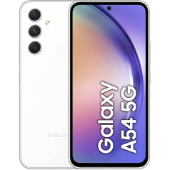 Samsung Galaxy A54 5G, Android viedtālrunis, 6,4 collu dinamiskais AMOLED displejs, 5000 mAh akumulators, 128 GB/8 GB RAM Mobilais tālrunis lieliskā baltā krāsā, ieskaitot -