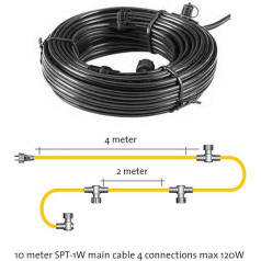 Techmar SPT-1 galvenais kabelis 10 m + 4 veidoti kontaktdakšas āra apgaismojums