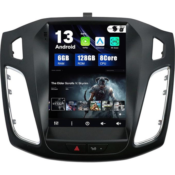 SXAUTO - [6G+128G] Android 13 IPS autoradio piemērots Ford Focus (2010-2014) - Iebūvēts bezvadu Carplay/Android Car/DSP/GPS - Kamera + MIC - DAB SWC WiFi Fast Boot 360-Camera 4G - 2 DIN 9,7 collas