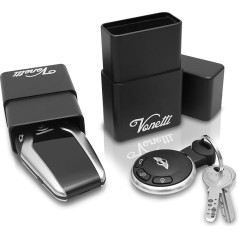 Vonetti Alpha Shield Premium Keyless Go aizsardzība, alumīnija kaste automašīnas atslēgām, RFID bloķētājs, aizsargvāciņš, automašīnas atslēgu seifs 10 cm melns