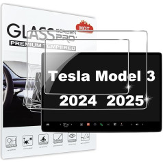 Lemxiee Ekrāna aizsargstikls Tesla Model 3 (2024 2025) Rūdīts stikls [1 + 1 gabals] Vidēja izmēra navigācijas skārienekrāna aizsargstikls + aizmugurējā sēdekļa skārienekrāna aizsargstikls Tesla Model 3 Highland (2024