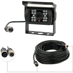 Rückfahrkamera Camecho IR Nachtsicht wasserdichte Rückfahrkamera + 10 Mt 4 Pins Kabel Kit für Auto Bus LKW Caravan Camper 12 V 24 V Einparkhilfe