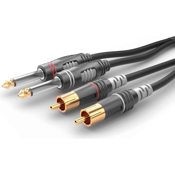 Sommer Cable Basic HBA-62C2 / 2 x 6,3 mm Jack Mono Hicon - 2 x RCA / RCA Hicon (0,9 m)