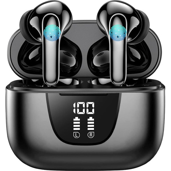 Bluetooth austiņas, bezvadu Bluetooth 5.3 In-Ear austiņas ar 4 ENC mikrofoniem, 2023 bezvadu austiņas, trokšņu slāpēšanas austiņas ar 56H dziļiem basiem, USB-C, IP7 ūdensizturīgas austiņas