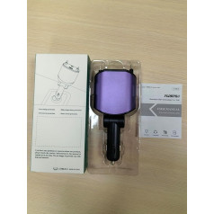 PLDHPRO 4 in 1 izvelkamais auto lādētājs, violets 80 W izvelkamais mobilā tālruņa lādētājs automašīnai ar 0,8 m izvelkamu USB-C un iOS kabeli, saderīgs ar iPhone 15/14/13/12, Samsung, Pixel, iPad