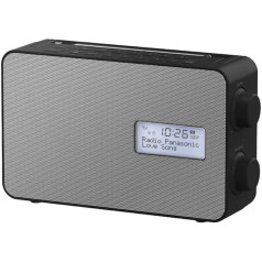 Panasonic RF-D30BTEG-K digitālais radio ar Bluetooth (DAB+, FM, darbojas no elektrotīkla un akumulatora, aizsardzība pret šļakatām, AUX, modinātāja funkcija, virtuves taimeris)