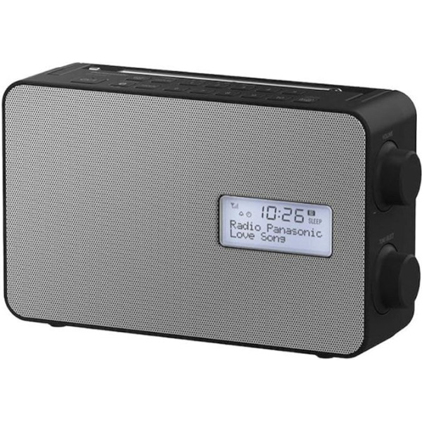 Panasonic RF-D30BTEG-K digitālais radio ar Bluetooth (DAB+, FM, darbojas no elektrotīkla un akumulatora, aizsardzība pret šļakatām, AUX, modinātāja funkcija, virtuves taimeris)