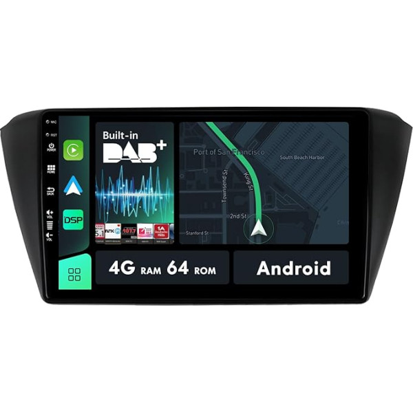 MISONDA DAB+ 9 collu Double DIN Android IPS auto radio Skoda Fabia 3 III 2015-2019, bezmaksas aizmugures skata kamera, atbalsta WiFi/GPS/Carplay/DSP/Fast Boot/BT/RDS-4GB+64GB