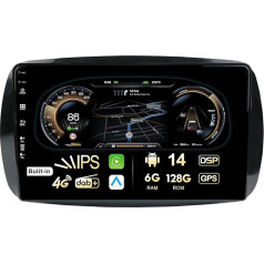 MISONDA 2 DIN auto radio ar Android priekš Mercedes Benz Smart 453 Fortwo 2014-2020 Iebūvēts DAB+/4G/Stūres kontrole/WLAN/BT5.0/GPS