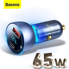 Baseus KFZ-Ladegerät-Set mit spezieller Digitalanzeige PPS QC U+C (60W C+C Kabel 1m) 45W schwarz TZCCKX-0G