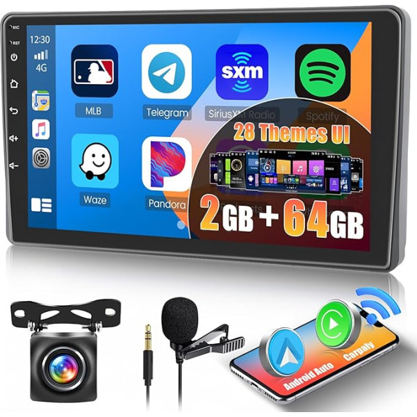 Inefala Android 13 2G/64G auto radio ar GPS navigāciju Fiat Panda 2003-2012 Radio Wireless Carplay Android Car, 9 collu skārienjūtīgais ekrāns, GPS, WiFi, BT, USB, FM RDS, EQ, MIC, CAM