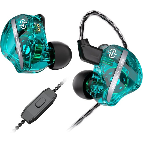 Yinyoo CCZ DC01 PRO spēļu austiņas ar mikrofonu, dziļa basa austiņas, HD mikrofons, OFC kabelis, klasisks patentēts ausu āķis, In-Ear monitora austiņas, vieglas vadu austiņas FPS spēlēm